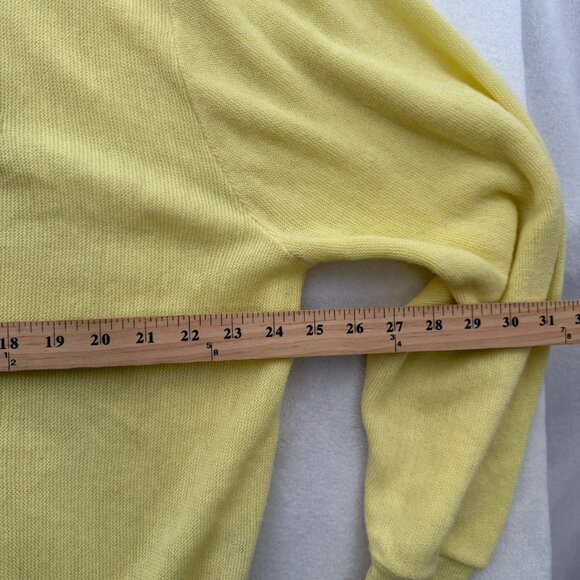 IZOD Lacoste Cardigan Mens XL Yellow Knit Stretch Logo Embroidered - Picture 6 of 9